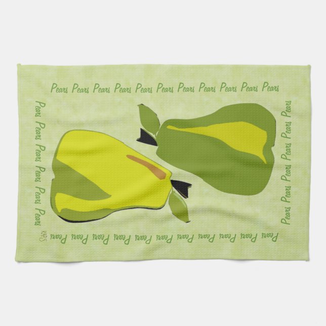 PEARfect Pear (mint) Kitchen Towel (Horizontal)
