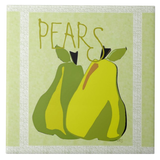 PEARfect Pear (texture/mint) Tile (Front)