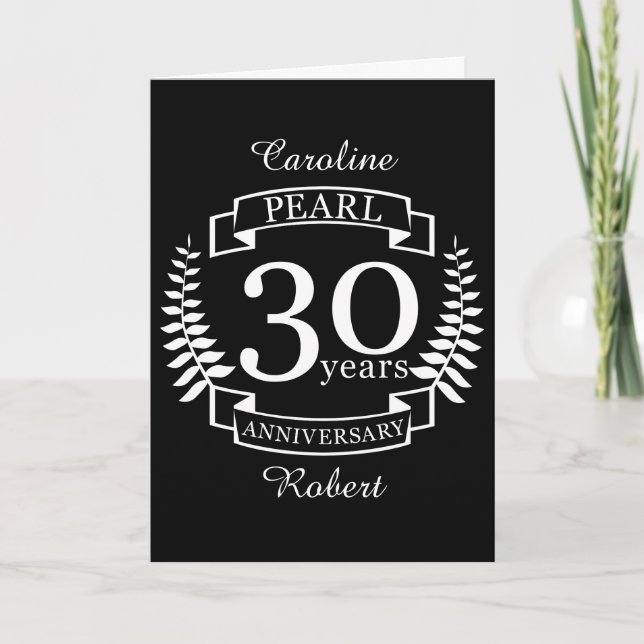 Pearl 30th wedding anniversary 30 years card (Front)