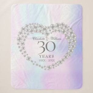 Pearl 30th Wedding Anniversary Chic Elegant Sherpa Blanket