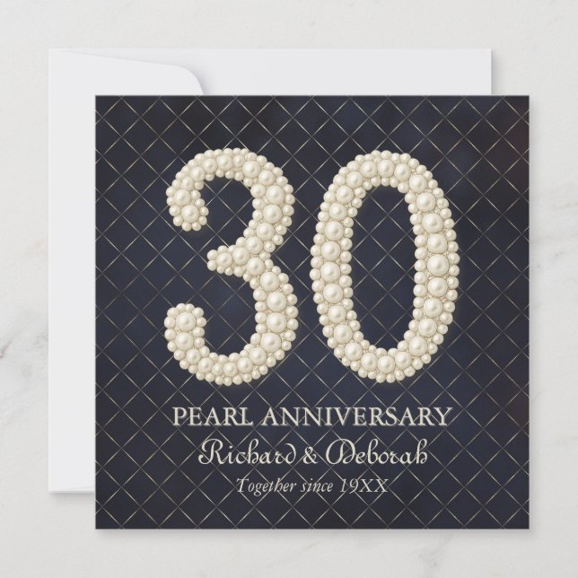 Pearl 30th Wedding Anniversary Greeting Card (Front)