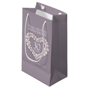 Pearl 30th wedding anniversary grey photo bag