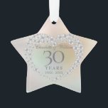 Pearl 30th Wedding Anniversary Ornament<br><div class="desc">Featuring a beautiful pearls heart,  this chic 30th wedding anniversary keepsake can be personalized with your special pearl anniversary information on a pearl background. Designed by Thisisnotme©</div>