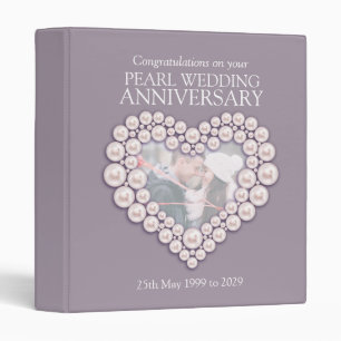 Pearl 30th wedding anniversary photo folder binder