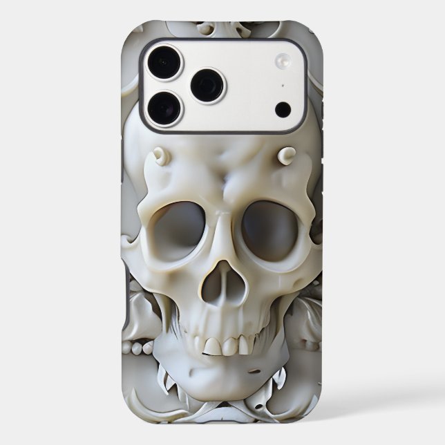 Pearl 3D Skull Case-Mate iPhone Case (Back)
