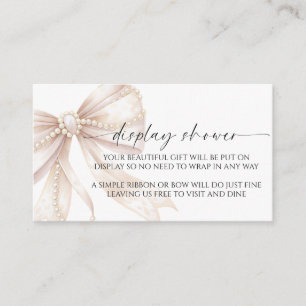 Pearl and Bow Display Baby Shower Enclosure Card