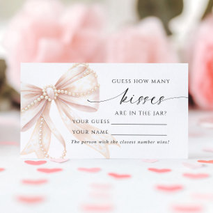Pearl and Bow How Many Kisses Shower Game card