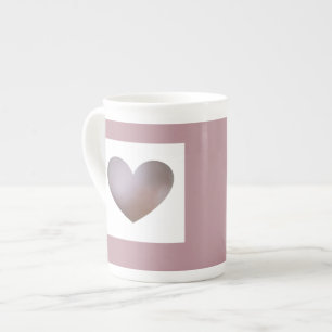 Pearl and cream heart cup (purple)