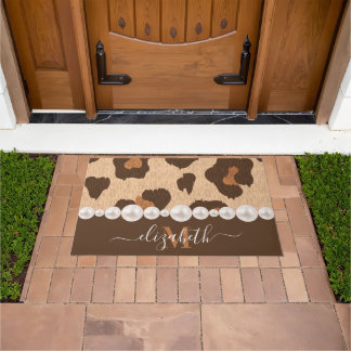 Pearl and Leopard Print Doormat