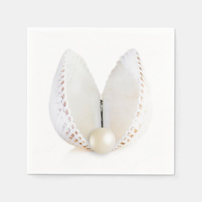 Pearl and seashell napkin (Front)