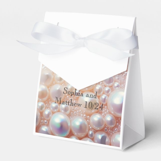 Pearl and Shell Elegant Classic  Favor Box (Front Side)