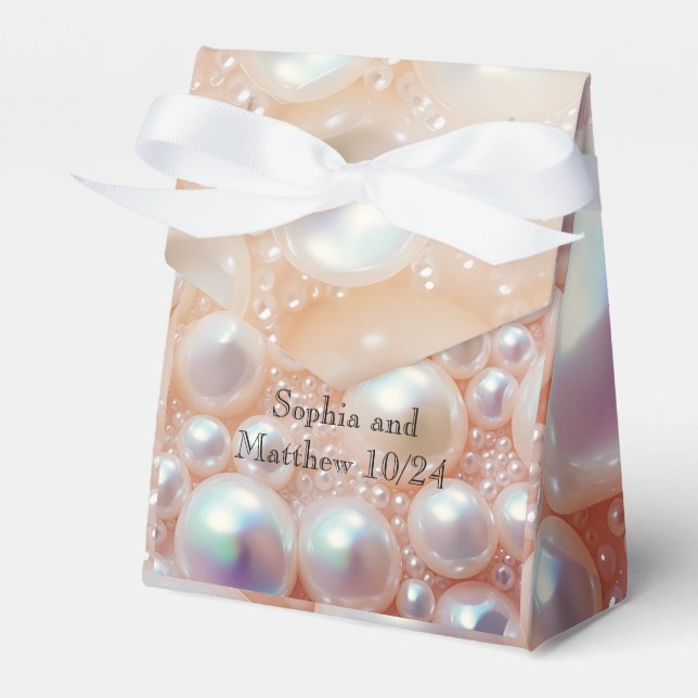 Pearl and Shell Elegant Classic  Favor Box (Front Side)
