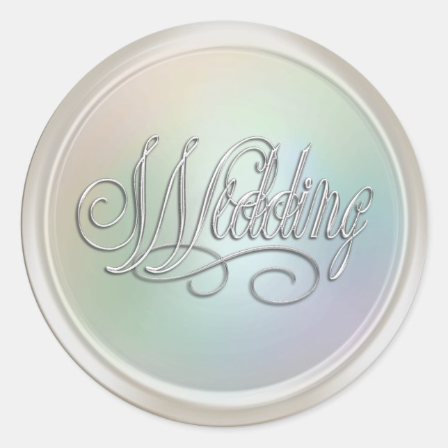 Pearl and Silver Wedding Envelope Seal (Front)