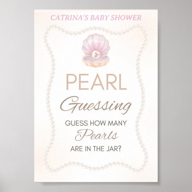Pearl Baby Shower Game Sign (Front)