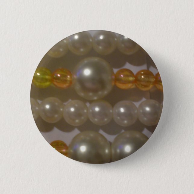 Pearl Beads 2 Inch Round Button (Front)
