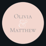 Pearl Blush Personalized Classic Round Sticker<br><div class="desc">Simple chic pearl blush personalized wedding sticker seal.</div>