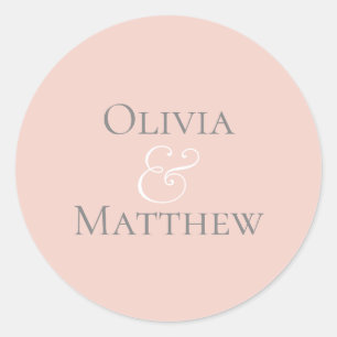 Pearl Blush Personalized Classic Round Sticker