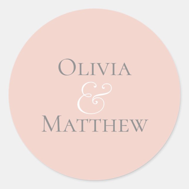 Pearl Blush Personalized Classic Round Sticker (Front)