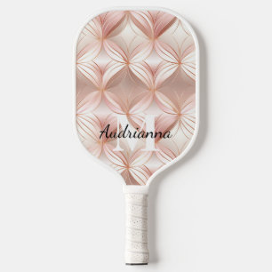Pearl Blush Pink Rose Gold Abstract Pickleball Paddle