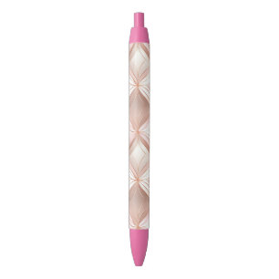 Pearl Blush Pink Rose Gold Abstract Wedding  Black Ink Pen