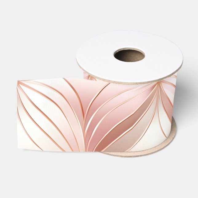 Pearl Blush Pink Rose Gold Wedding  Grosgrain Ribbon (Spool)