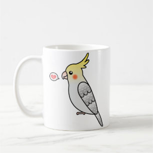 Pearl Cartoon Cockatiel Parrot Bird Love Coffee Mug
