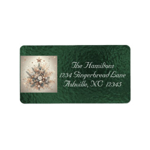 Pearl Christmas Tree Return Address - Green Label