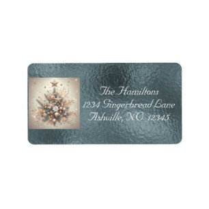 Pearl Christmas Tree Return Address - Silver Label