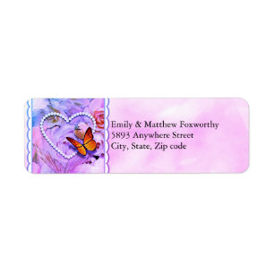 Pearl Coeur rose Roses Papillons Couple Adresse