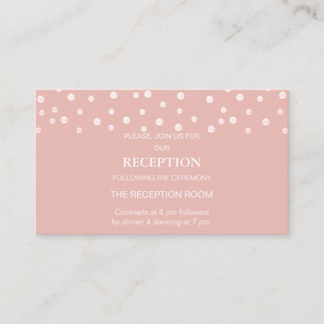 Pearl Confetti on Rose Gold Wedding Enclosure Card (Front)