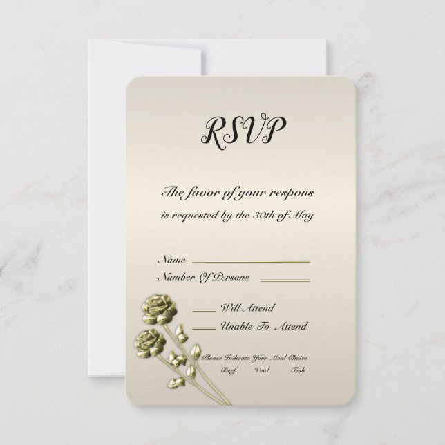 Pearl Cream RSVP Card (Front)