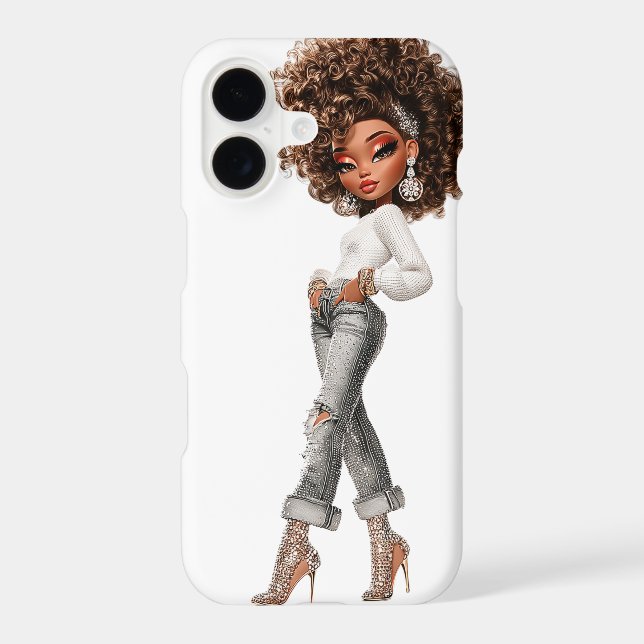 Pearl-Denim Editorial Fashion Phone Case (Verso)