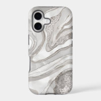 Pearl, diamonds and platinum geode digital art