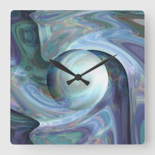 Pearl Diving Square Wall Clock