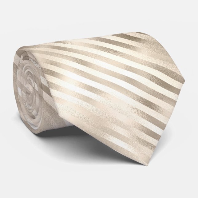 Pearl Foil Stripes Tie (Rolled)