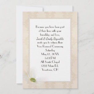 Pearl Frame On Damask Pattern Invitation
