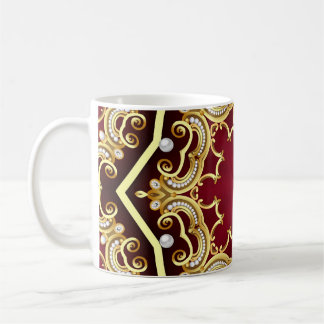 Pearl Gold Frame Illustration Background Coffee Mug