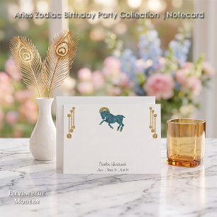Pearl & Gold Jewels with Aries Zodiac Sign Card