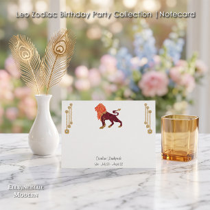 Pearl & Gold Jewels with Leo Zodiac Sign Card