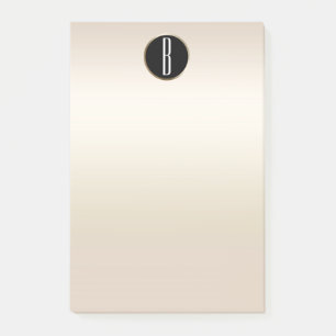 Pearl Gold Shimmer Glam Kraft Rustic Monogram Post-it Notes