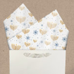 Pearl Grey Hanukkah Menorah Star of David Pattern Tissue Paper<br><div class="desc">This design features a watercolor golden menorah and Star of David pattern set on a pearl grey / smoke white background. The background colour may be changed to,  literally,  any colour you like! Just choose the customize tool.</div>