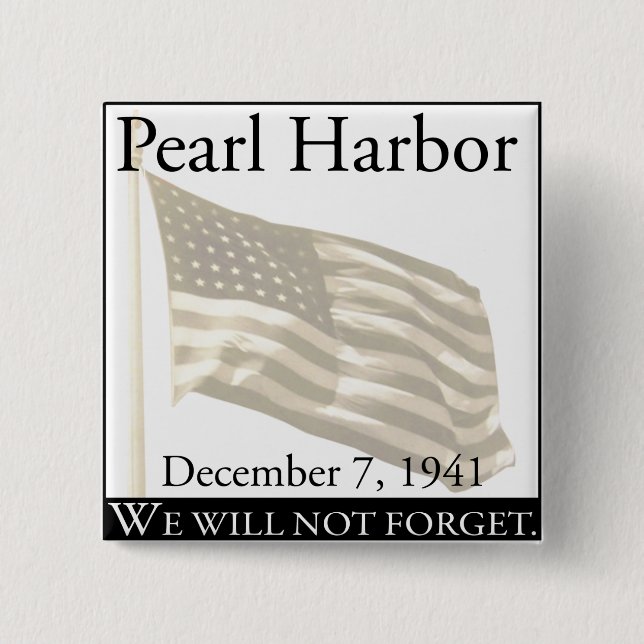 Pearl Harbour 2 Inch Square Button (Front)