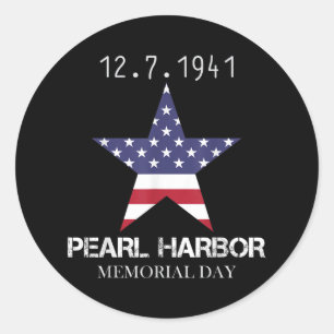 Pearl Harbour Memorial Day Vintage  Classic Round Sticker