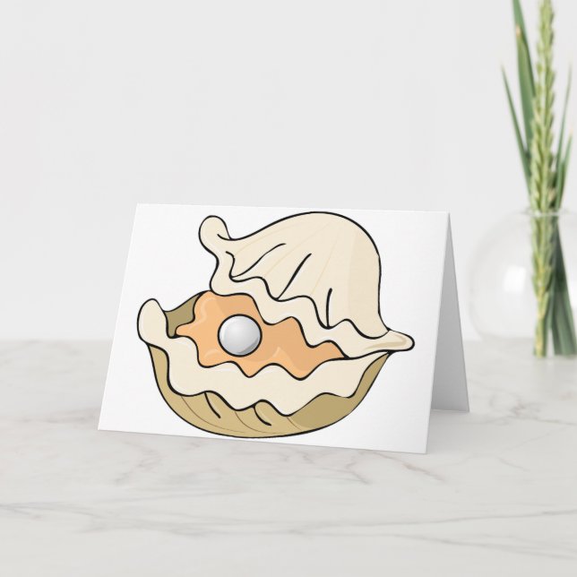 Pearl In An Oyster Greeting Cards (Front)