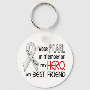 Pearl In Memory Of My Best Friend Lung Cancer Keychain