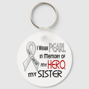 Pearl In Memory Of My Sister Lung Cancer Keychain