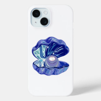 Pearl inside an ocean seashell iPhone 15 case