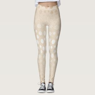 Pearl Ivory Dots Silver Grey Pastel Confetti Glam Leggings
