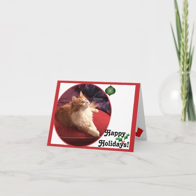 Pearl Kitty Cat Holiday! Card (Front)