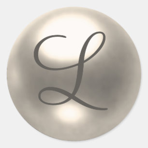 Pearl L monogram wedding seal